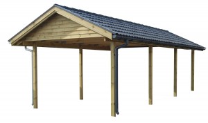 Enkelt carport 3×6 m, med sadeltag