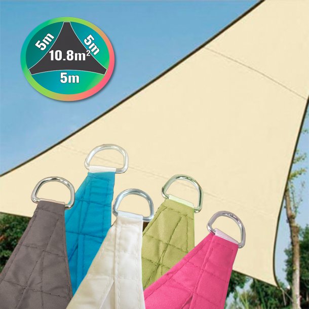Guide: Sådan opsætter du et solsejl på terrassen - trekantet solsejl 5x5x5 mtr 2.w610.h610.backdrop