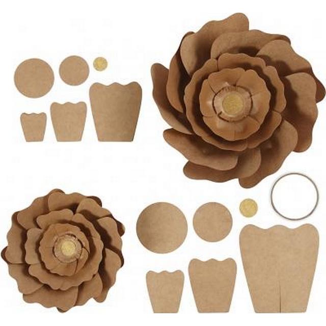 Creativ Company Papirblomster, diam. 15 25 cm, natur, 2 stk. 1 pk - DIY: Papirblomster - Byg-selv.info